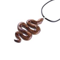 Hand Carved Wooden Snake Pendant, Snake Necklace, Wood Reptile Pendant, Totem Spirit Animal Serpent Jewelry Gift for Him Her