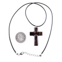 Wood Cross Necklace, Hand Carved Wooden Cross Pendant, One of a Kind Handmade Christian Jewelry for Men or Women