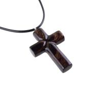 Wood Cross Necklace, Hand Carved Wooden Cross Pendant, One of a Kind Handmade Christian Jewelry for Men or Women