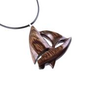 Sailboat Necklace, Hand Carved Wooden Sailboat Pendant, Wood Boat Necklace, Nautical Jewelry for Men or Women, One of a Kind Gift