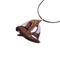 Sailboat Necklace, Hand Carved Wooden Sailboat Pendant, Wood Boat Necklace, Nautical Jewelry for Men or Women, One of a Kind Gift