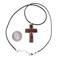 Handmade Wooden Cross Necklace for Men Women, Wood Cross Pendant, Hand Carved Christian Jewelry, One of a Kind Gift for Him Her