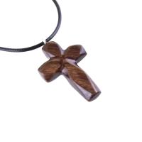 Handmade Wooden Cross Necklace for Men Women, Wood Cross Pendant, Hand Carved Christian Jewelry, One of a Kind Gift for Him Her