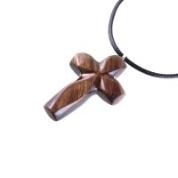 Handmade Wooden Cross Necklace for Men Women, Wood Cross Pendant, Hand Carved Christian Jewelry, One of a Kind Gift for Him Her
