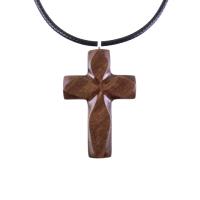 Handmade Wooden Cross Necklace for Men Women, Wood Cross Pendant, Hand Carved Christian Jewelry, One of a Kind Gift for Him Her