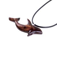 Orca Necklace, Hand Carved Killer Whale Pendant for Men or Women, Wooden Sea Animal, Nautical Wood Jewelry, One of a Kind  Gift for Him Her