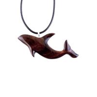 Orca Necklace, Hand Carved Killer Whale Pendant for Men or Women, Wooden Sea Animal, Nautical Wood Jewelry, One of a Kind  Gift for Him Her