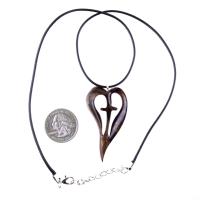 Women Cross Necklace, Wooden Heart Pendant, Hand Carved Wood Cross Necklace, 5th Anniversary Gift for Her, Christian Jewelry