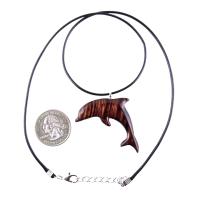 Wooden Dolphin Pendant, Hand Carved Dolphin Necklace, Sea Animal Necklace, Nautical Wood Jewelry for Men or Women