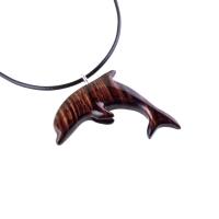 Wooden Dolphin Pendant, Hand Carved Dolphin Necklace, Sea Animal Necklace, Nautical Wood Jewelry for Men or Women