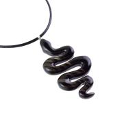 Hand Carved Wooden Snake Pendant, Snake Necklace for Men or Women, Spirit Animal Totem Reptile Wood Jewelry