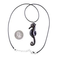 Hand Carved Wooden Seahorse Pendant Necklace for Men and Women, Sea Animal Wood Jewelry, One of a Kind Gift for Him Her