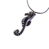 Hand Carved Wooden Seahorse Pendant Necklace for Men and Women, Sea Animal Wood Jewelry, One of a Kind Gift for Him Her