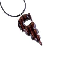 Nyami Nyami African Pendant, Hand Carved Tribal Necklace, Wood African Jewelry, Wooden Protection Amulet, Good Luck Charm
