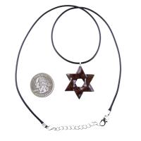Wooden Star of David Pendant, Hand Carved Jewish Star Necklace, Wood Jewelry for Men or Women, One of a Kind Gift