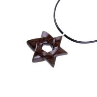 Wooden Star of David Pendant, Hand Carved Jewish Star Necklace, Wood Jewelry for Men or Women, One of a Kind Gift