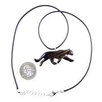 Panther Necklace, Hand Carved Wooden Panther Pendant, Jaguar Necklace, Totem Spirit Animal Wood Jewelry