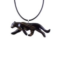 Panther Necklace, Hand Carved Wooden Panther Pendant, Jaguar Necklace, Totem Spirit Animal Wood Jewelry