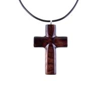 Wooden Cross Pendant, Hand Carved Wood Cross Necklace, Christian Jewelry, One of a Kind Gift for Men or Women