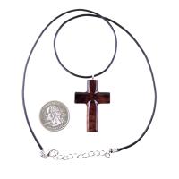 Wooden Cross Pendant, Hand Carved Wood Cross Necklace, Christian Jewelry, One of a Kind Gift for Men or Women