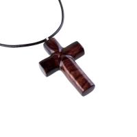 Wooden Cross Pendant, Hand Carved Wood Cross Necklace, Christian Jewelry, One of a Kind Gift for Men or Women