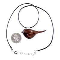 Bird Necklace, Wooden Bird Pendant, Hand Carved Chickadee Necklace, Bird Jewelry, One of a Kind Gift for Her, Wood Jewelry