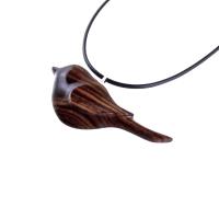 Bird Necklace, Wooden Bird Pendant, Hand Carved Chickadee Necklace, Bird Jewelry, One of a Kind Gift for Her, Wood Jewelry