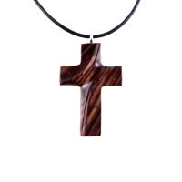 Wood Cross Necklace, Hand Carved Wooden Cross Pendant, Christian Jewelry for Men or Women, One of a Kind Gift for Her Him