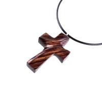 Wood Cross Necklace, Hand Carved Wooden Cross Pendant, Christian Jewelry for Men or Women, One of a Kind Gift for Her Him