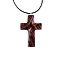 Wood Cross Necklace, Hand Carved Wooden Cross Pendant, Christian Jewelry for Men or Women, One of a Kind Gift for Her Him