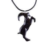 Hand Carved Goat Necklace, Wooden Mountain Goat Pendant, Wood Animal Necklace, Capricorn Jewelry, Spirit Animal Totem, Gift for Him Her