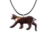 Wooden Bobcat Pendant, Bobcat Necklace, Hand Carved Lynx Necklace, Wood Wildcat Necklace, Totem Spirit Animal Jewelry for Men or Women