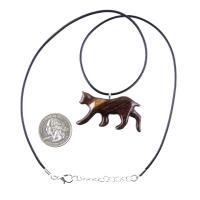 Wooden Bobcat Pendant, Bobcat Necklace, Hand Carved Lynx Necklace, Wood Wildcat Necklace, Totem Spirit Animal Jewelry for Men or Women