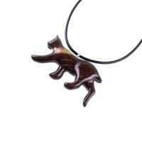 Wooden Bobcat Pendant, Bobcat Necklace, Hand Carved Lynx Necklace, Wood Wildcat Necklace, Totem Spirit Animal Jewelry for Men or Women