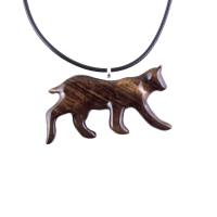 Wooden Bobcat Pendant, Bobcat Necklace, Hand Carved Lynx Necklace, Wood Wildcat Necklace, Totem Spirit Animal Jewelry for Men or Women