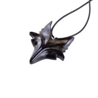 Celtic Fox Necklace, Hand Carved Wooden Fox Pendant for Men or Women, Totem Spirit Animal Gift for Him or Her, Wood Jewelry