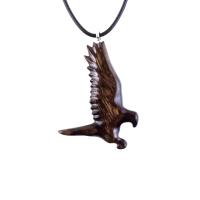 Hand Carved Hawk Pendant, Wooden Falcon Necklace, Wood Bird Necklace, Totem Jewelry for Men or Women, One of a Kind Gift for Him Her
