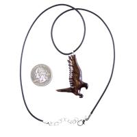 Hand Carved Hawk Pendant, Wooden Falcon Necklace, Wood Bird Necklace, Totem Jewelry for Men or Women, One of a Kind Gift for Him Her