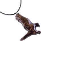 Hand Carved Hawk Pendant, Wooden Falcon Necklace, Wood Bird Necklace, Totem Jewelry for Men or Women, One of a Kind Gift for Him Her