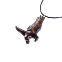 Hand Carved Hawk Pendant, Wooden Falcon Necklace, Wood Bird Necklace, Totem Jewelry for Men or Women, One of a Kind Gift for Him Her