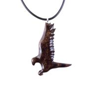 Hand Carved Hawk Pendant, Wooden Falcon Necklace, Wood Bird Necklace, Totem Jewelry for Men or Women, One of a Kind Gift for Him Her