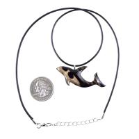 Hand Carved Orca Pendant, Wooden Killer Whale Necklace for Men or Women, Sea Animal, Nautical Beach Wood Jewelry