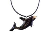 Hand Carved Orca Pendant, Wooden Killer Whale Necklace for Men or Women, Sea Animal, Nautical Beach Wood Jewelry