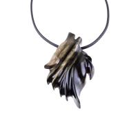 Wolf Necklace, Hand Carved Wooden Wolf Pendant for Men or Women, Spirit Animal Totem Woodland Jewelry
