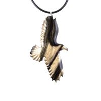 Hand Carved Crow Pendant, Raven Necklace, Wooden Raven Pendant, Wood Crow Necklace, Totem Spirit Animal Jewelry Gift for Him Her