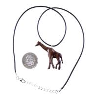 Hand Carved Giraffe Pendant, African Wooden Animal Necklace, Wildlife Wood Jewelry for Men Women, Gift for Him Her