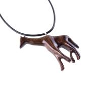 Hand Carved Giraffe Pendant, African Wooden Animal Necklace, Wildlife Wood Jewelry for Men Women, Gift for Him Her