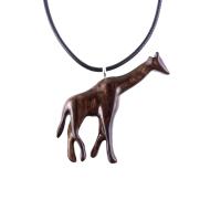Hand Carved Giraffe Pendant, African Wooden Animal Necklace, Wildlife Wood Jewelry for Men Women, Gift for Him Her
