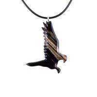Hawk Necklace, Hand Carved Wooden Hawk Pendant for Men or Women, Wood Falcon Pendant, Totem Bird Jewelry