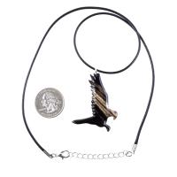 Hawk Necklace, Hand Carved Wooden Hawk Pendant for Men or Women, Wood Falcon Pendant, Totem Bird Jewelry